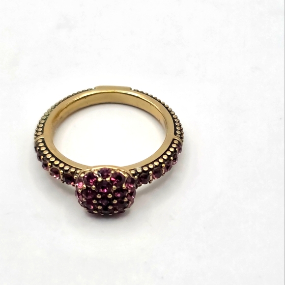 Heidi Daus Pave Rhinestone Ring Dark Pink 7.25 Inches - Picture 2 of 9